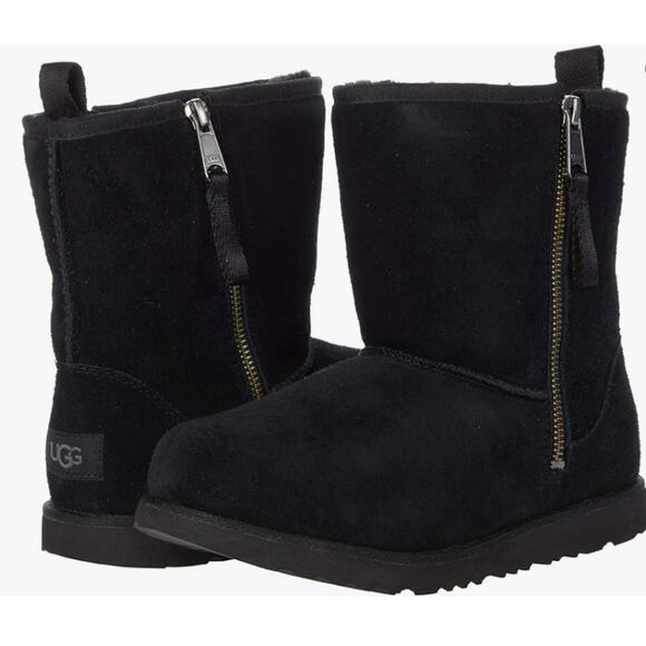 UGG 10 toddler kids Classic Short Dual Zip II zipper easy on boot fur warm cozy - Picture 1 of 7
